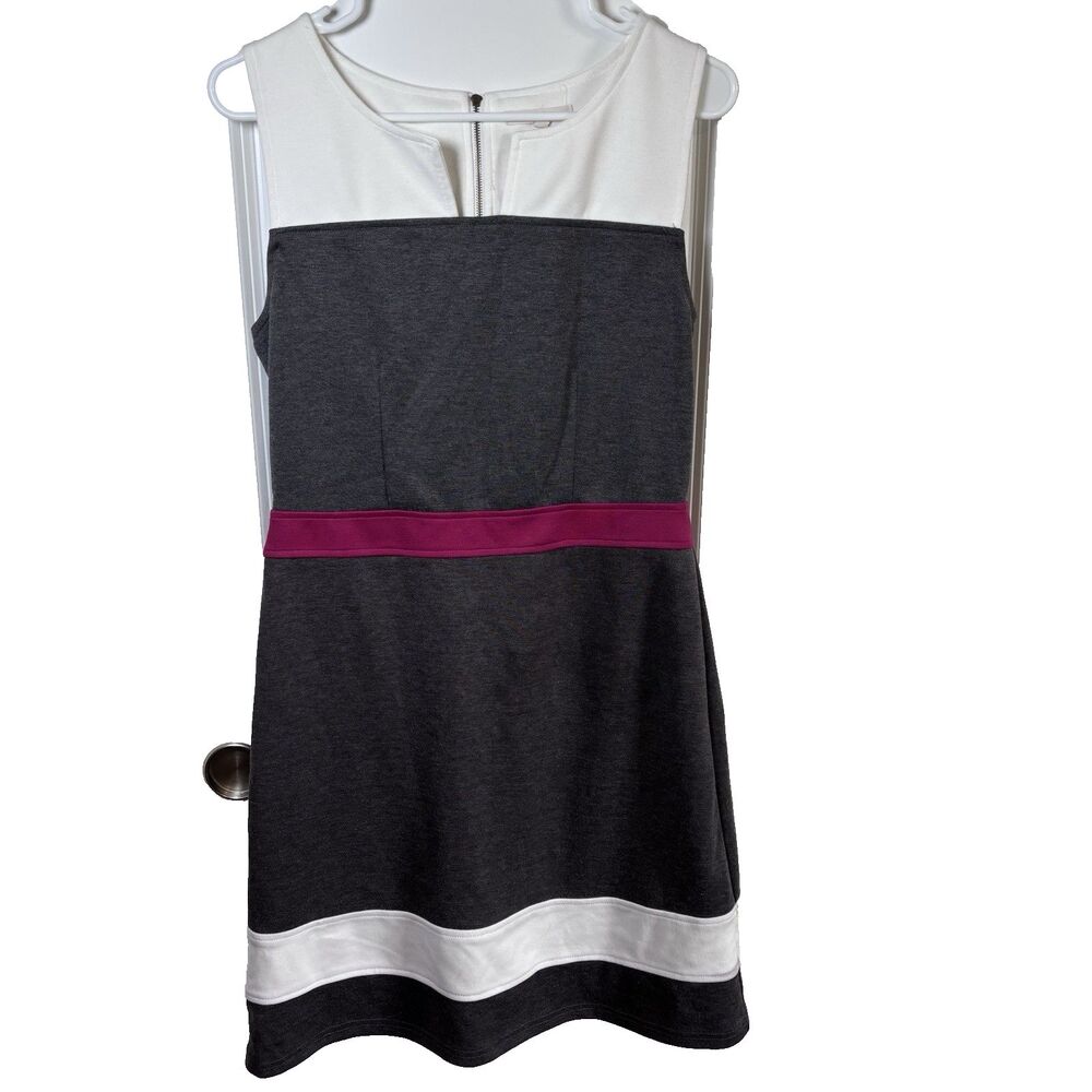 41 Hawthorn Sloane Colorblock Ponte Sheath Gray,White and Pink Dress Size M